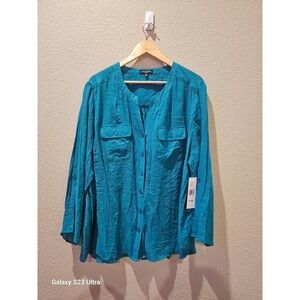 Women's long sleeve V neck sz3X, NWT Notations blouse